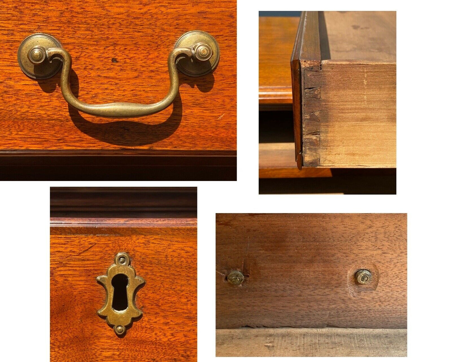 18TH C ANTIQUE CHIPPENDALE PENNSYLVANIA WALNUT BACHELORS CHEST / DRESSER