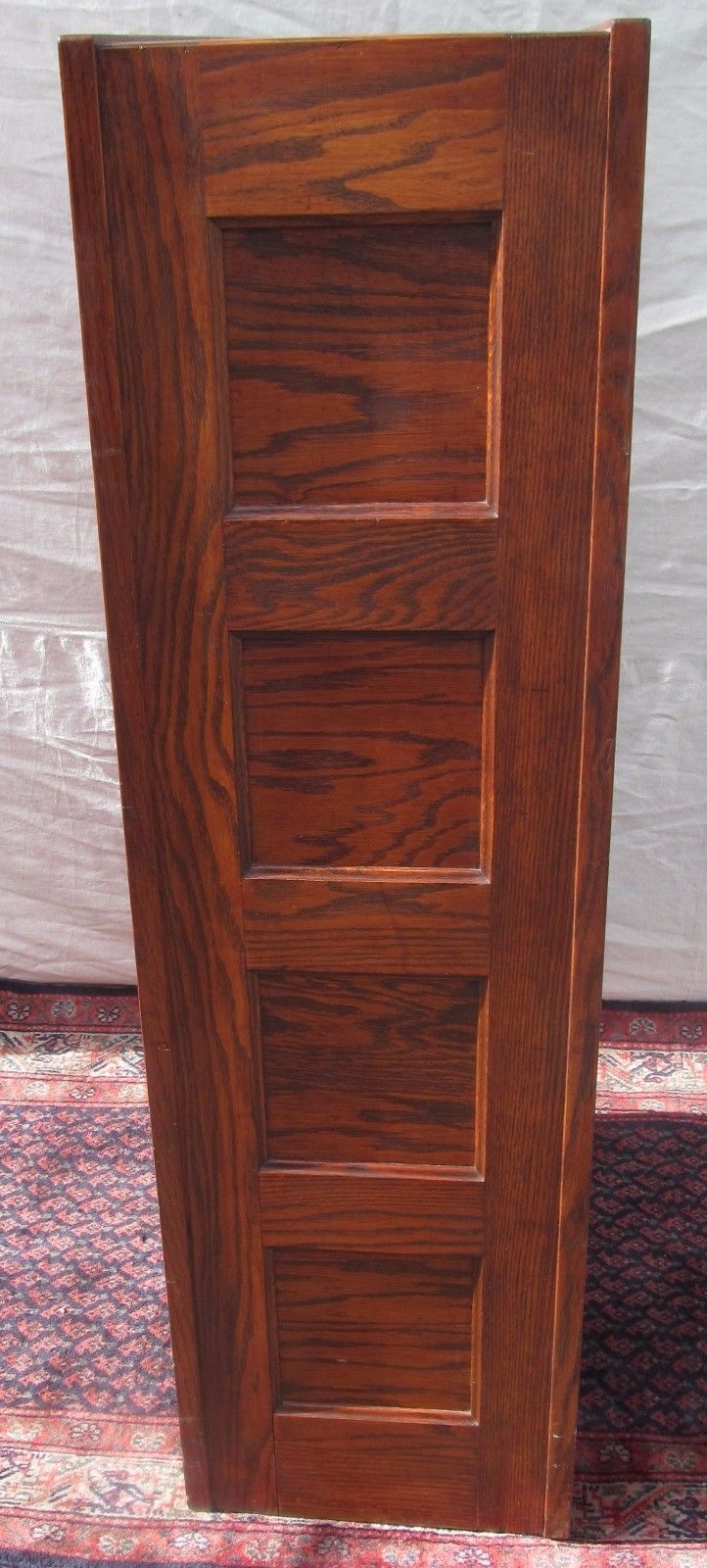 ANTIQUE ARTS & CRAFT OAK RAISED PANEL FILE CABINET WITH 4 OVER 3 DRAWER FORMAT