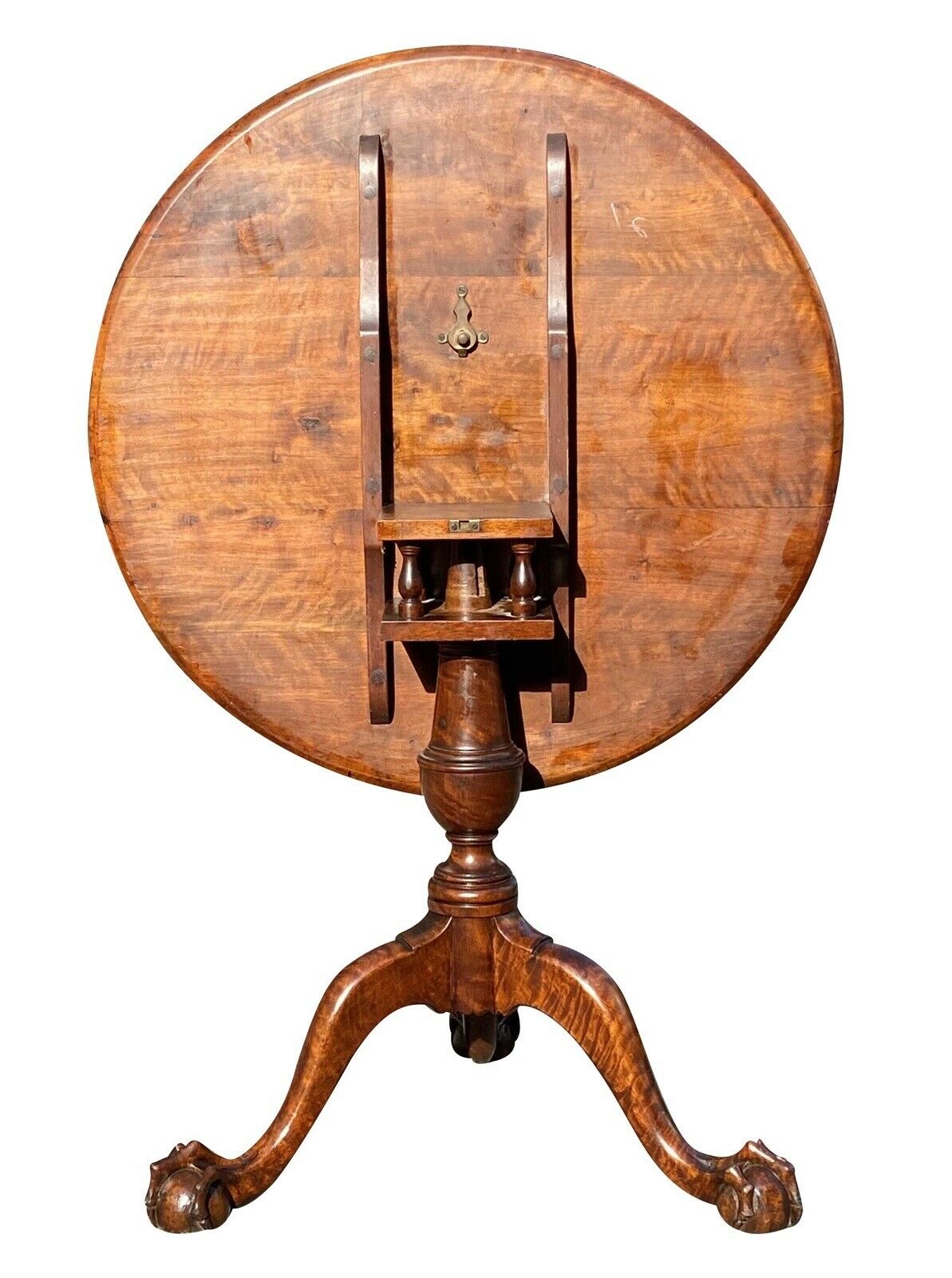 18th C Antique Philadelphia Chippendale Walnut Dish Top Tea Table - Tilt Top