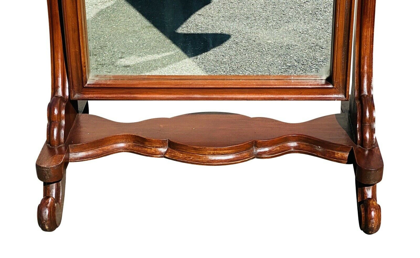 19TH C ANTIQUE CLASSICAL MAHOGANY CHEVAL FULL LENGTH DRESSING MIRROR