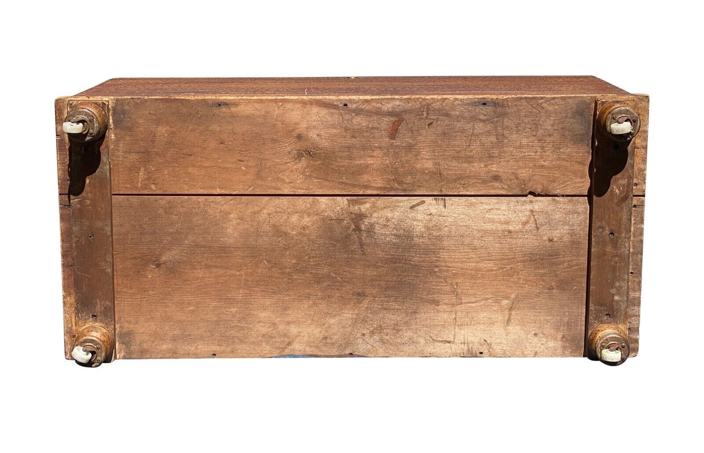 19th C Antique New England Federal Period Sponge Painted Blanket Chest / Box