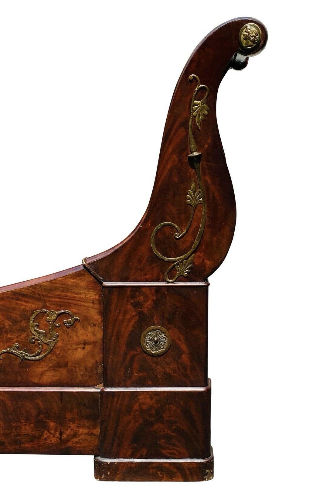 19th C Antique French Empire / Classical Period Mahogany Day Bed / Sofa