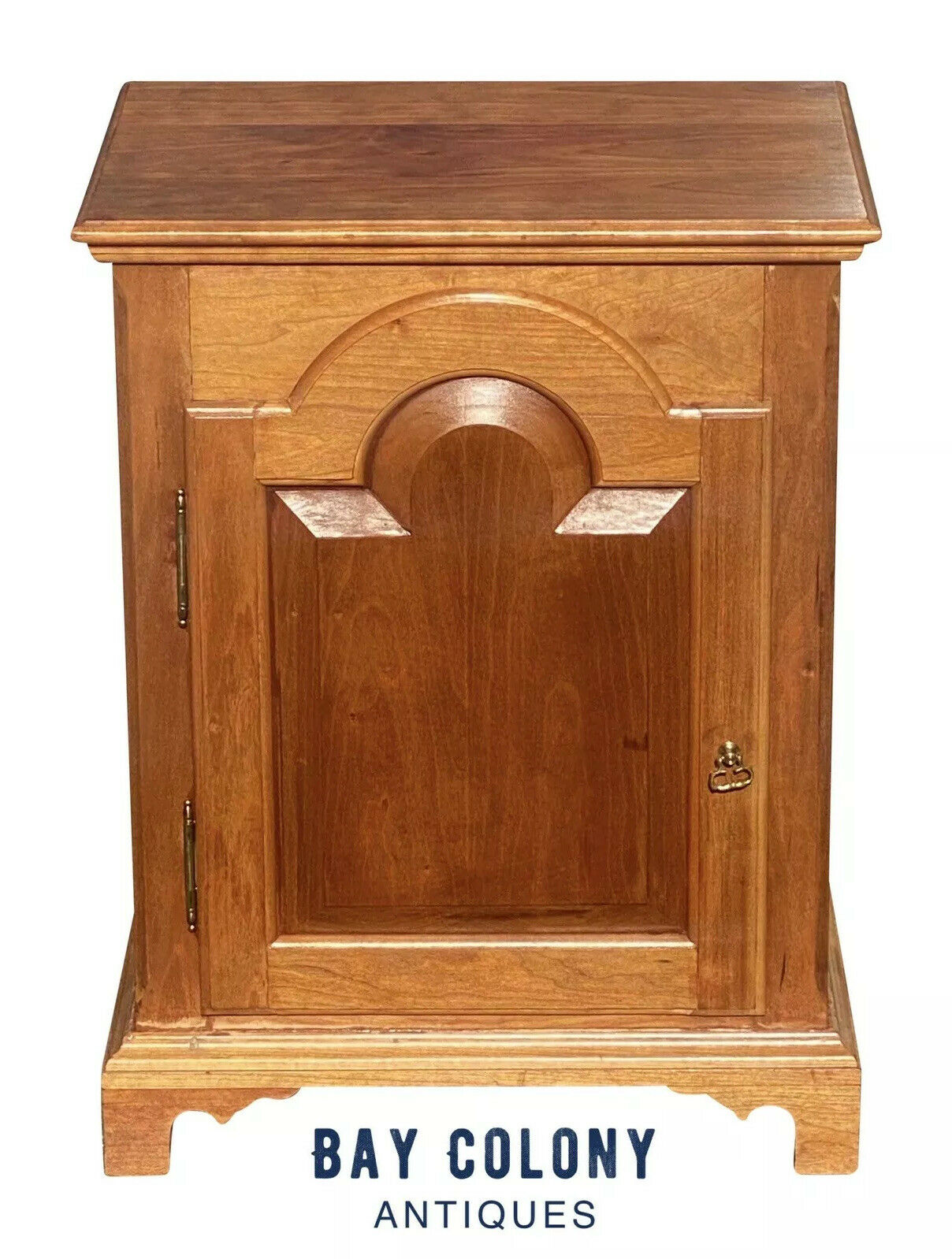 20th C Queen Anne Antique Style Pennsylvania Tombstone Door Cherry Spice Chest