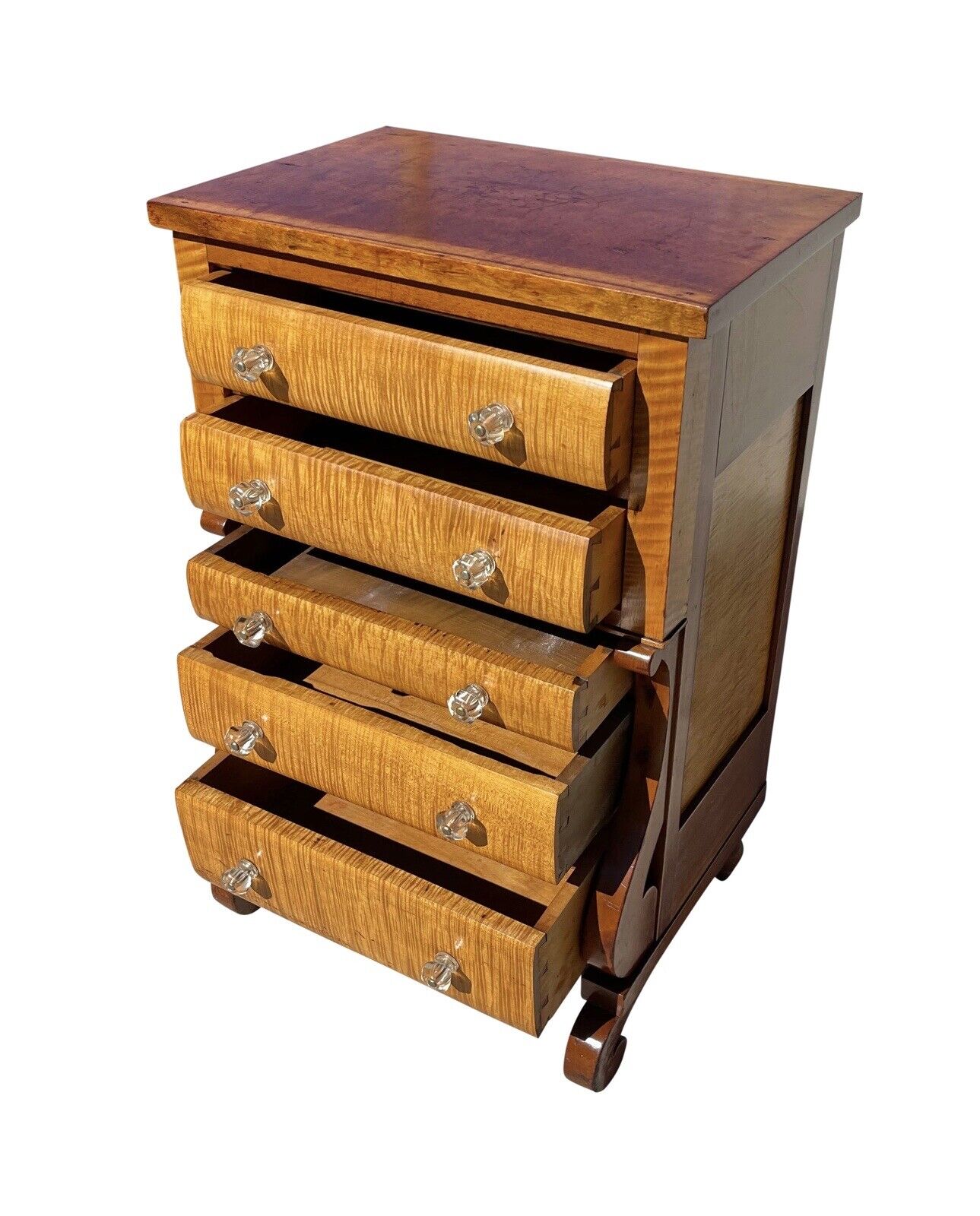 Antique Pennsylvania Empire Cherry & Tiger Maple Diminutive Chest / Dresser