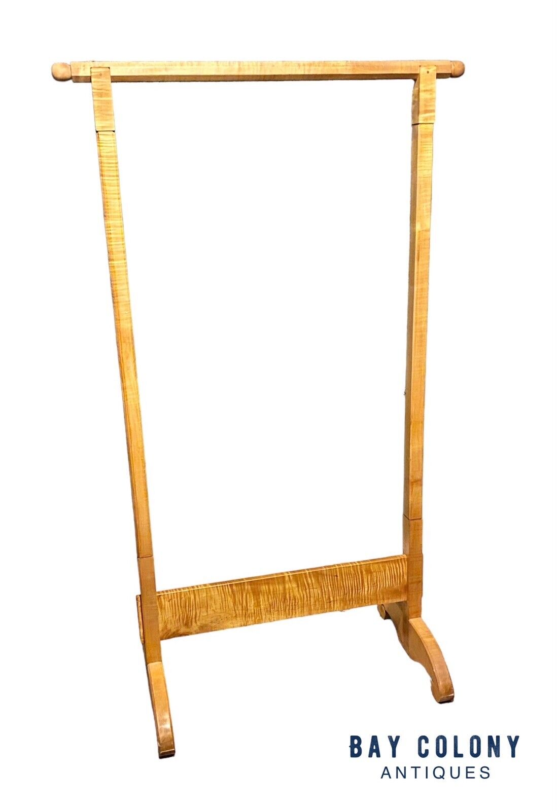 Vintage Tiger Maple Clothes Rack / Garment Rack