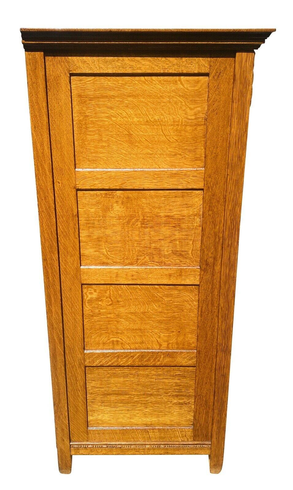 19TH C ANTIQUE VICTORIAN TIGER OAK HAT BOX DRESSER / TALL CHEST