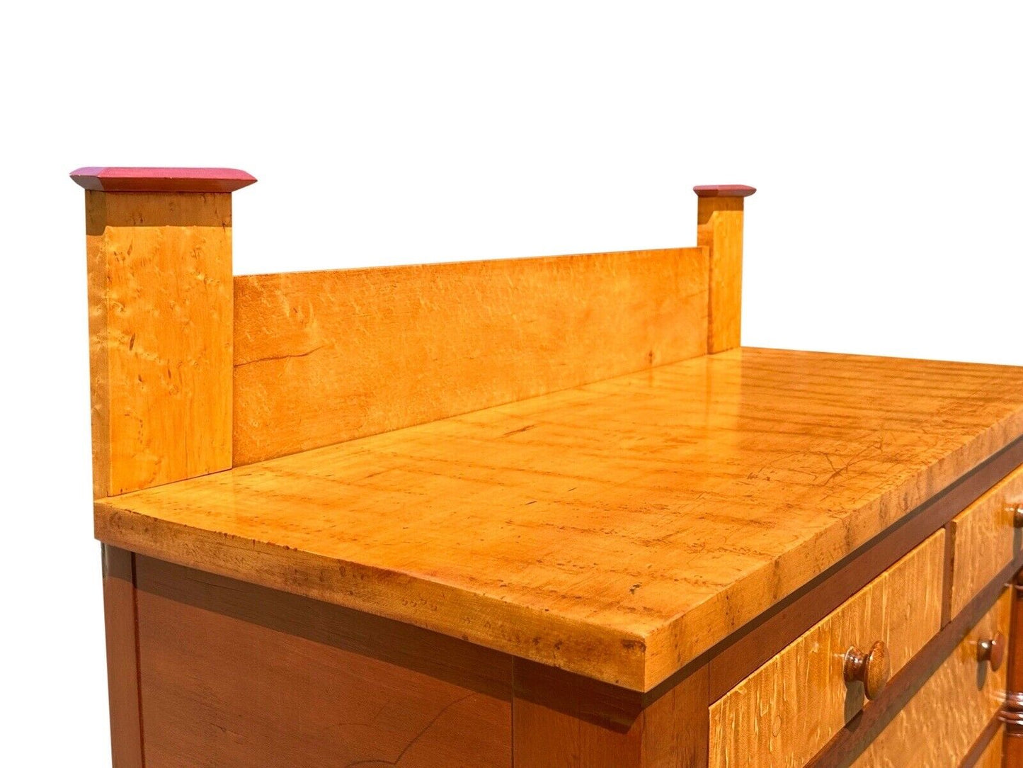 Early 19th Century Federal Birds Eye Maple Chest of Drawers With Cherry & Poplar