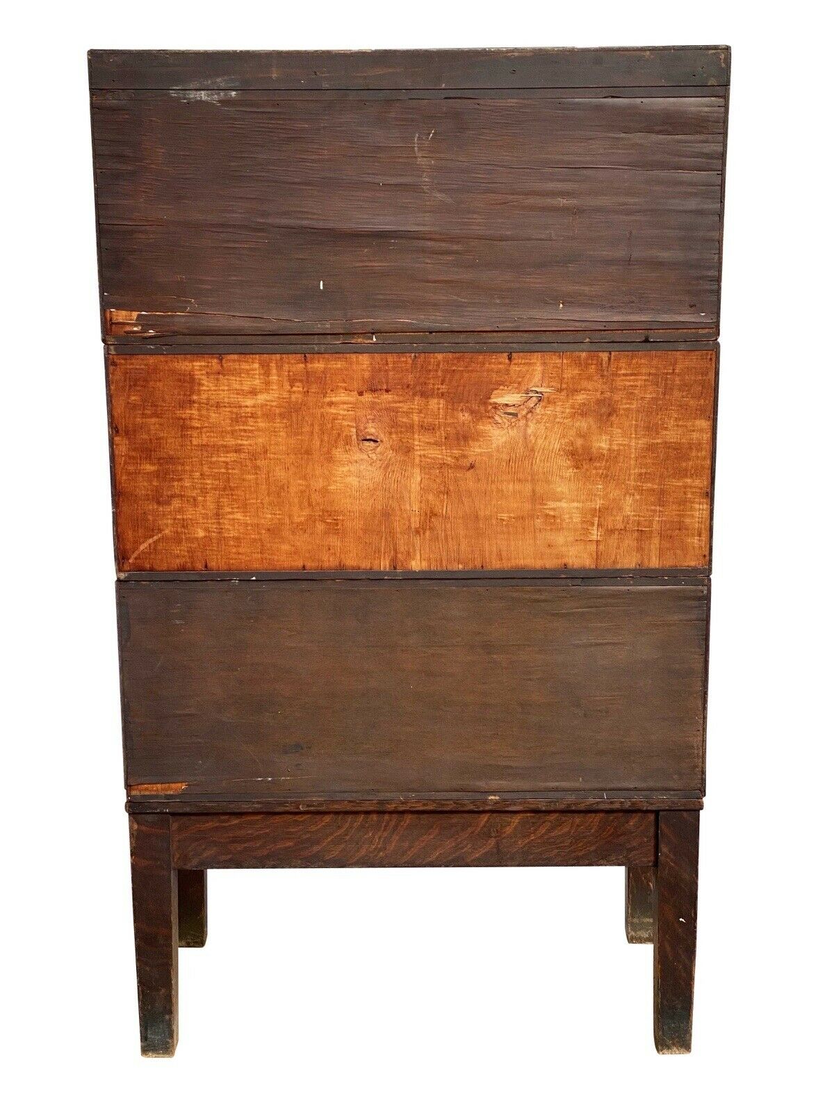 19th C Antique Victorian Tiger Oak Library Bureau Makers Legal Size Stacking File Cabinet