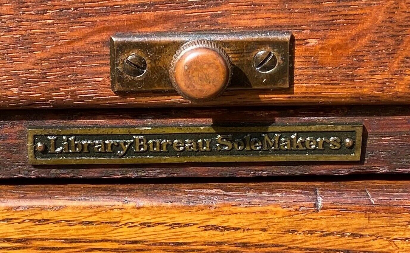 20TH C ANTIQUE LIBRARY BUREAU LEGAL SIZE ARTS & CRAFTS 4 DRAWER FILE CABINET