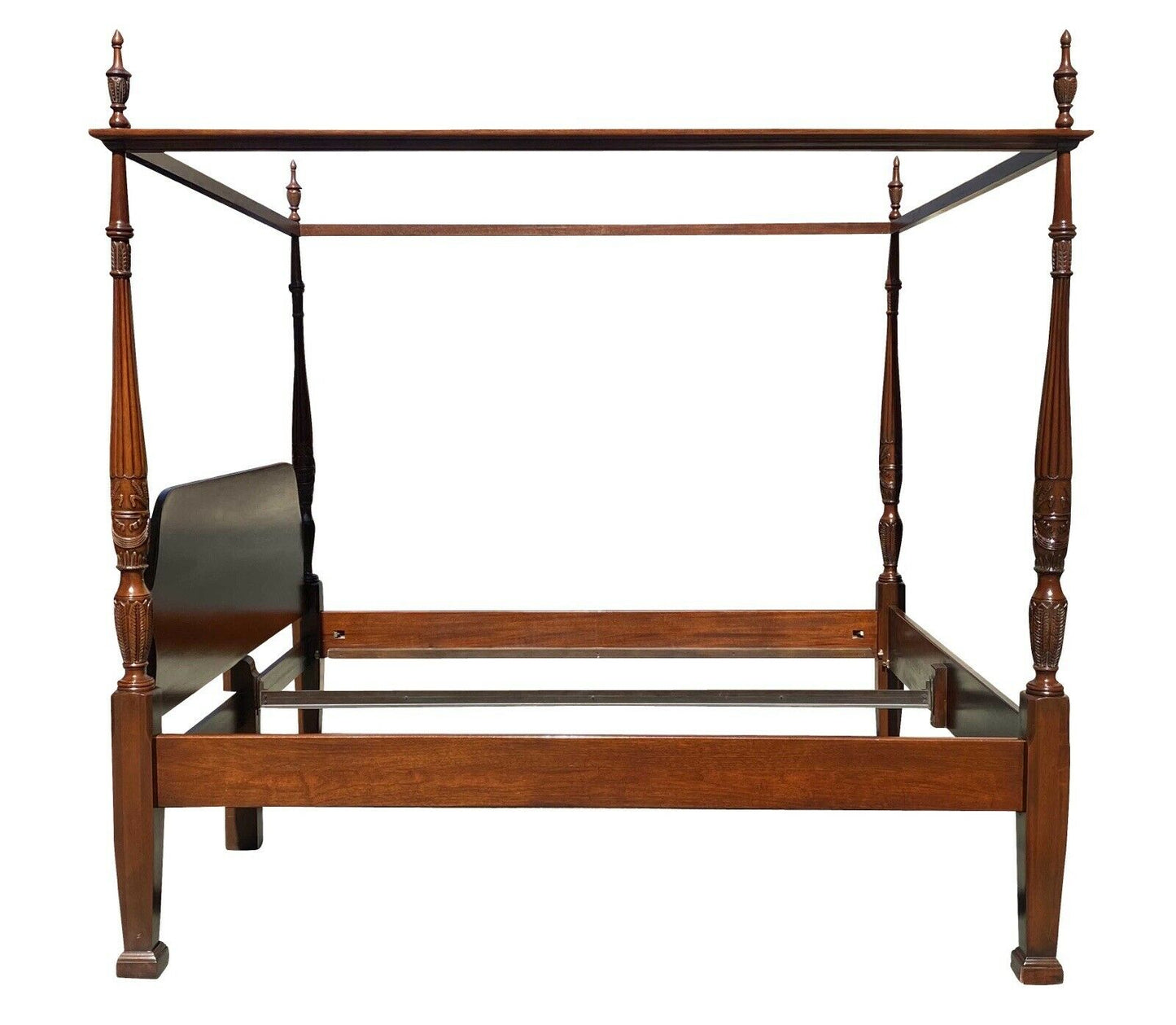 20th Century Chippendale Antique Style Mahogany King Size Tester / Canopy Bed
