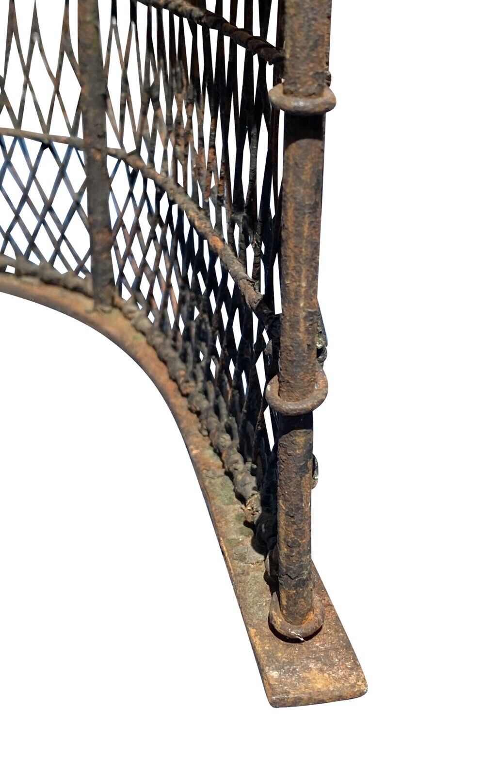 18th C Antique Federal Period Brass & Iron Fireplace Fender - 33 1/2" Wide