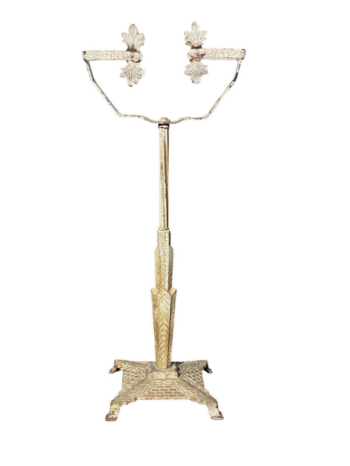 20th C Antique Art Deco Metal Fish Bowl Stand