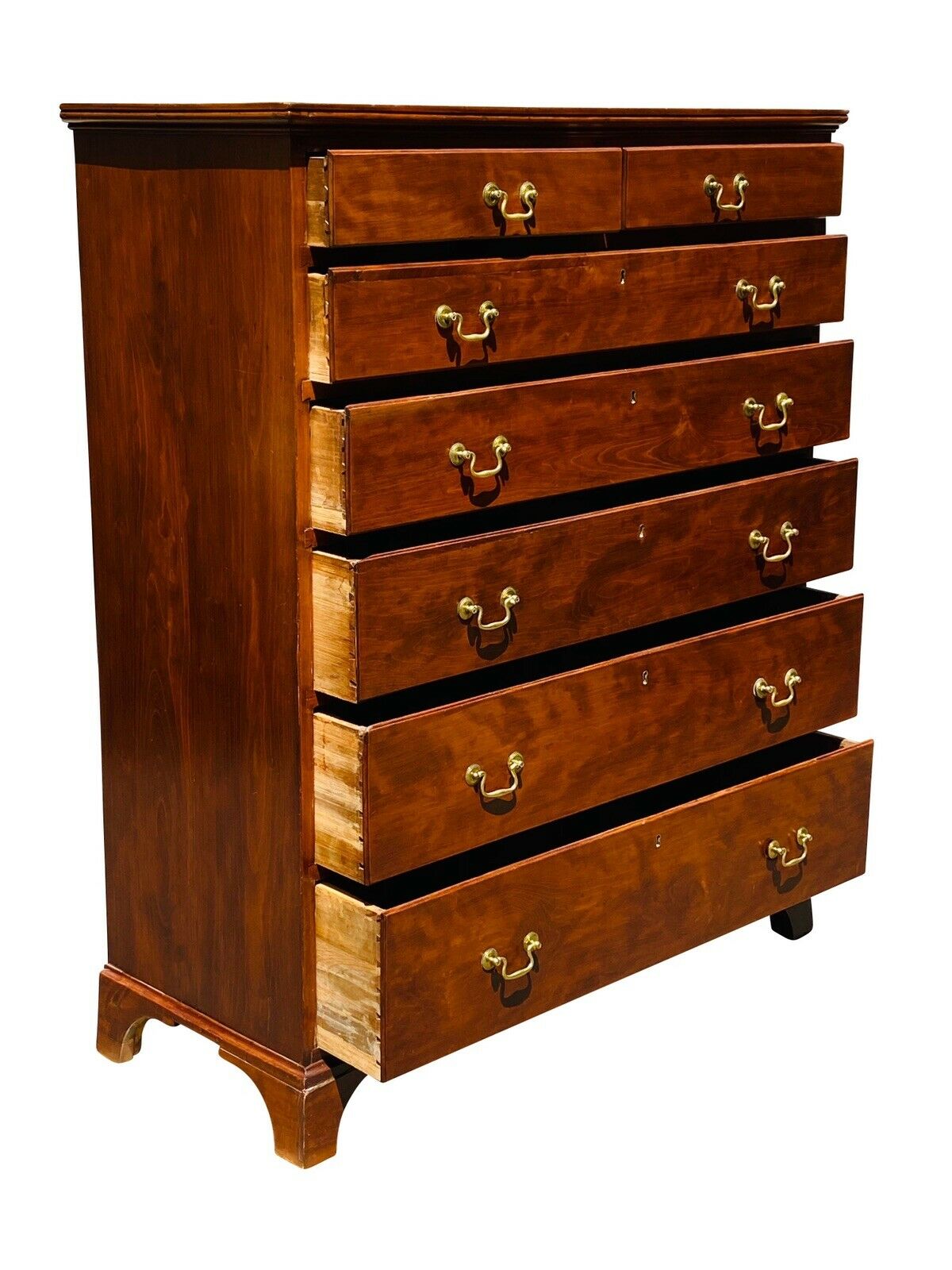 19TH C ANTIQUE KENTUCKY CHERRY HEPPLEWHITE DRESSER / TALL CHEST ~ SOUTHERN US