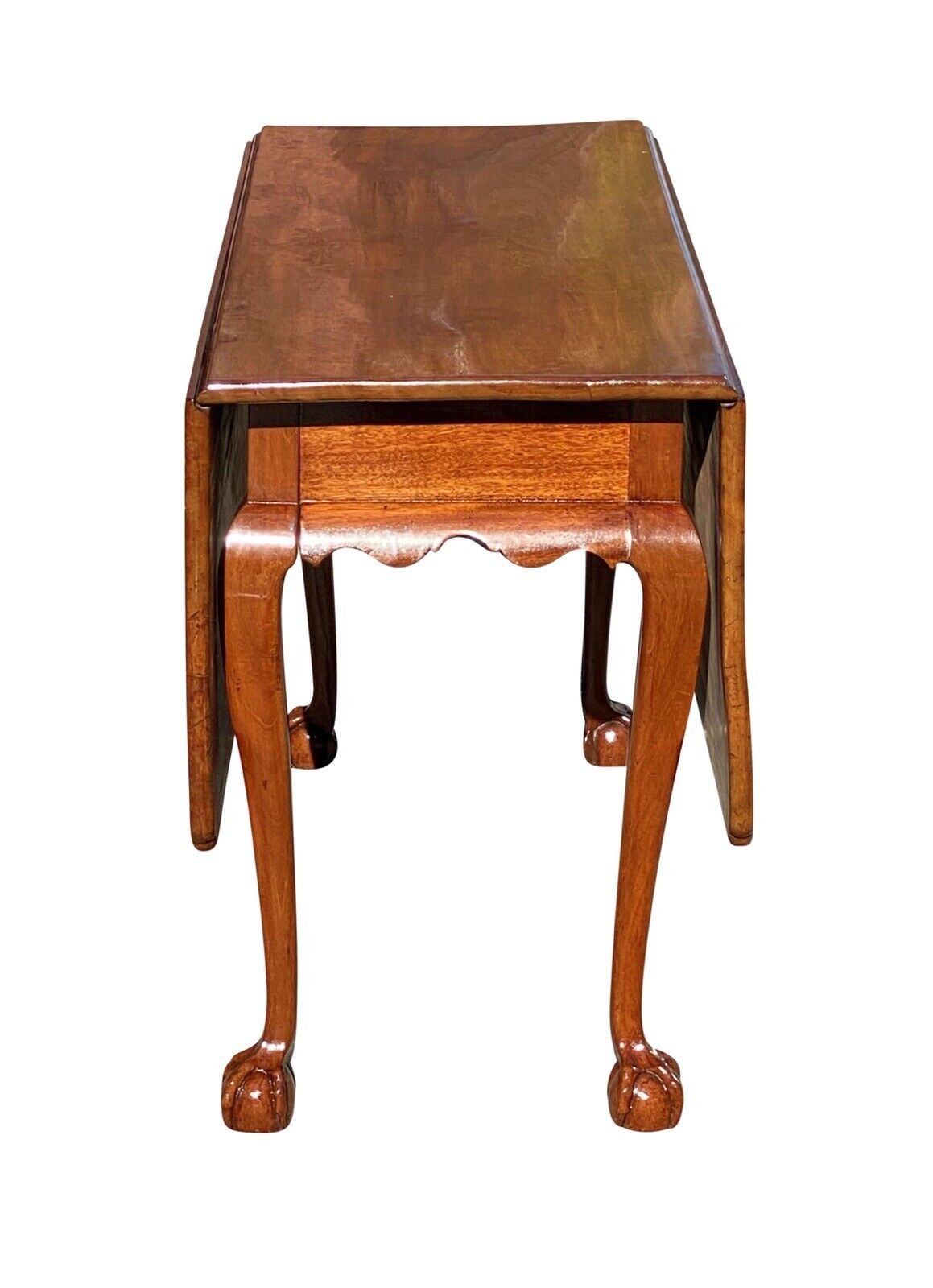 19th C Antique Centennial Chippendale Mahogany Drop Leaf Dining Table