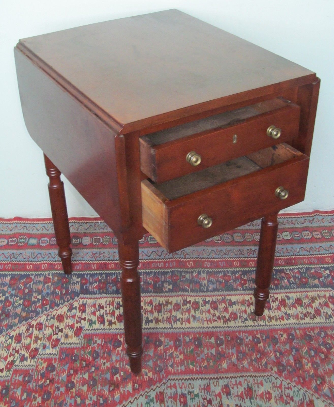 EARLY 19TH CENTURY SHERATON MID ATLANTIC CHERRY WORK TABLE