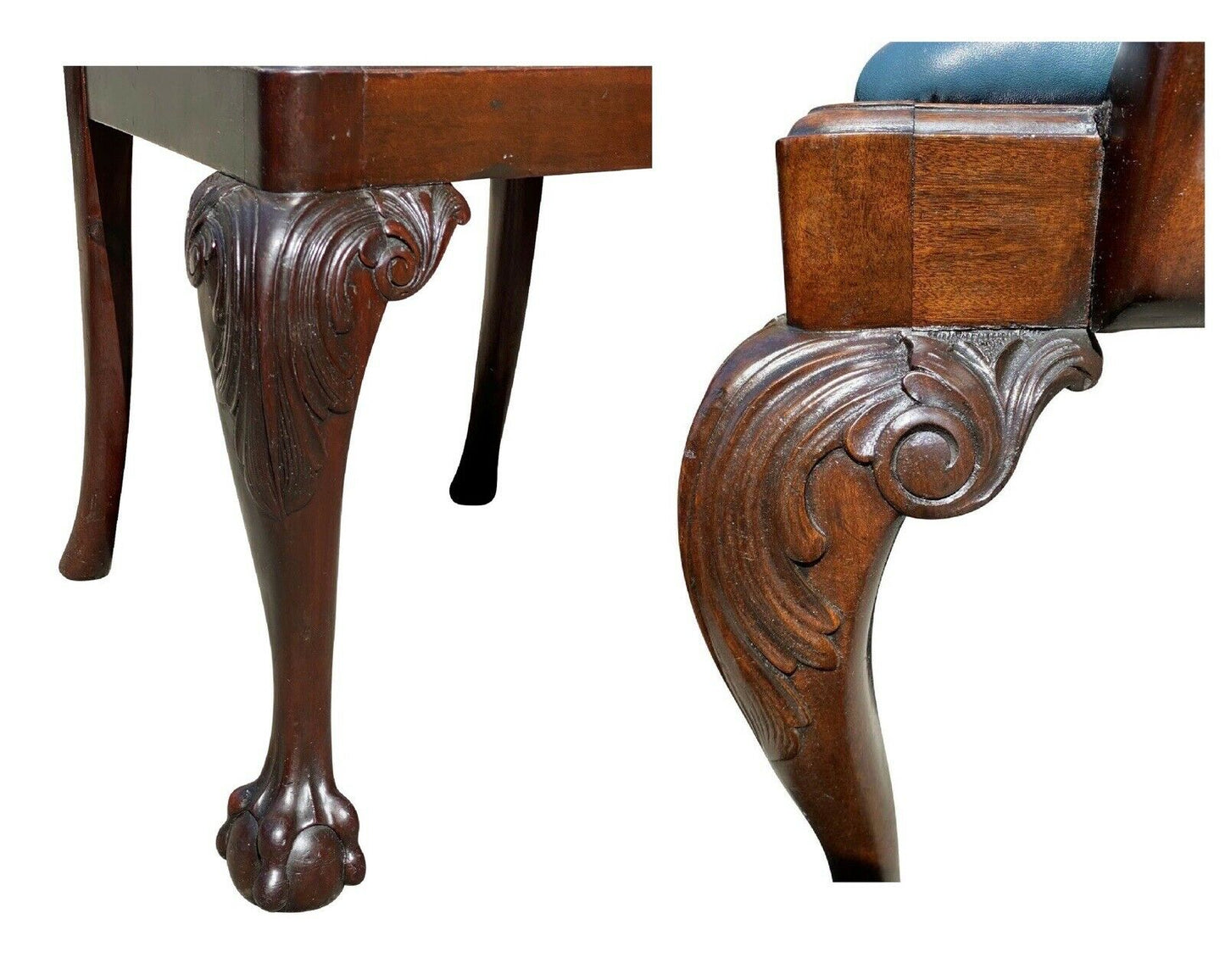 19TH C ANTIQUE SET OF 6 MAHOGANY IRISH CHIPPENDALE DINING CHAIRS