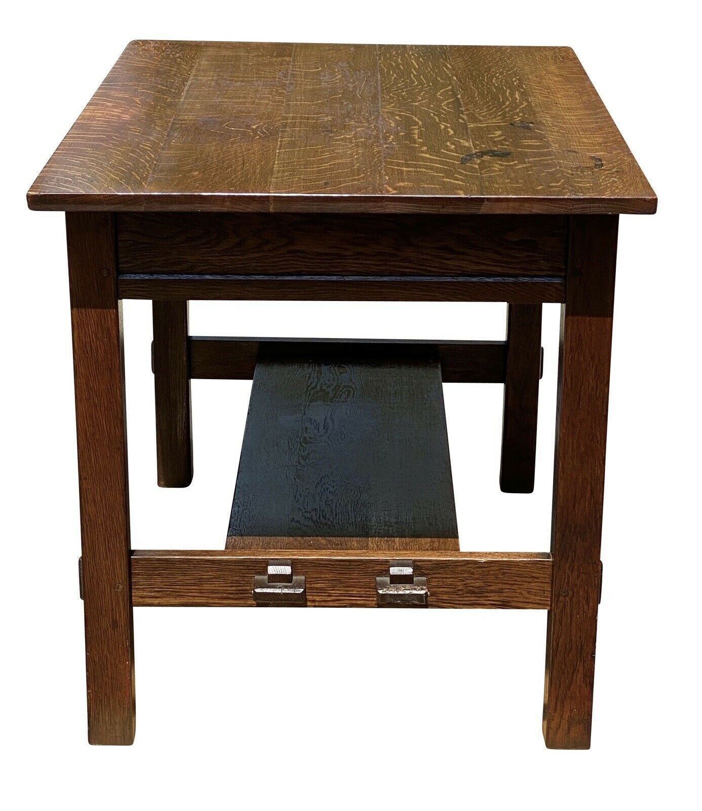 20TH C ANTIQUE TIGER OAK L & JG STICKLEY DESK MODEL #529 ~ 42" x 28"