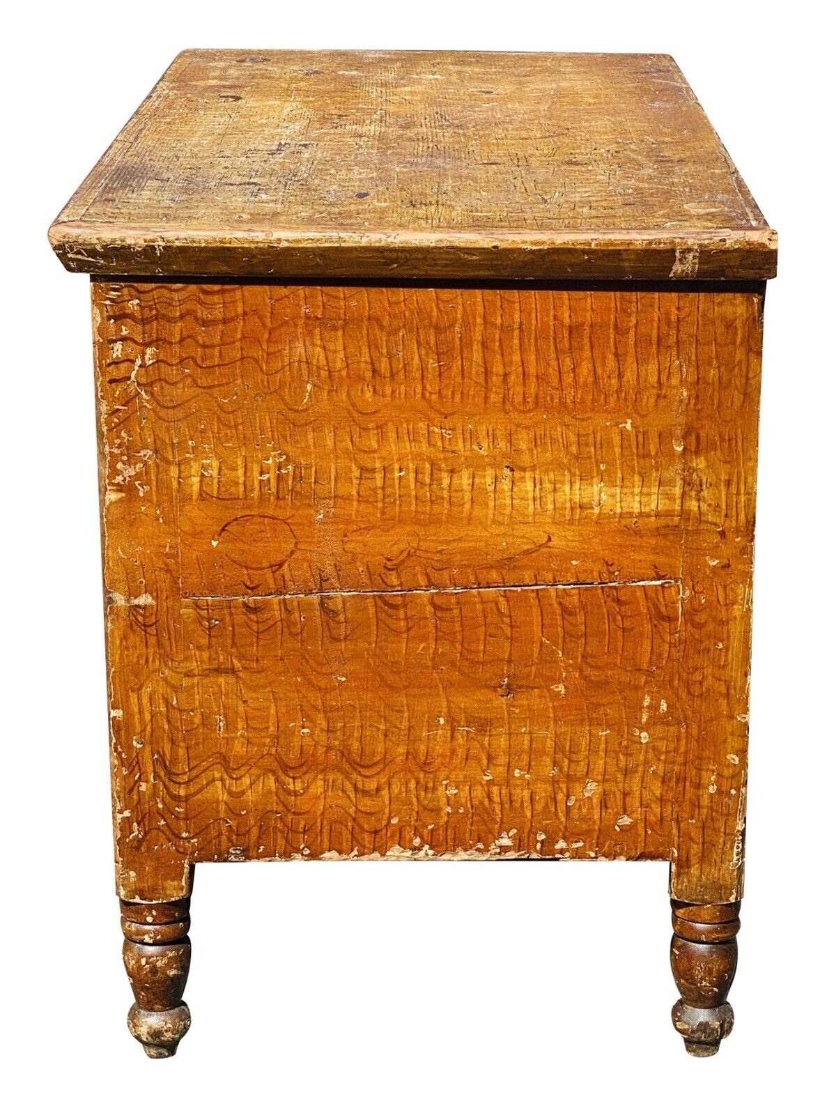 18TH C ANTIQUE FEDERAL PERIOD SNYDER COUNTY PENNSYLVANIA GRAIN PAINTED BOX