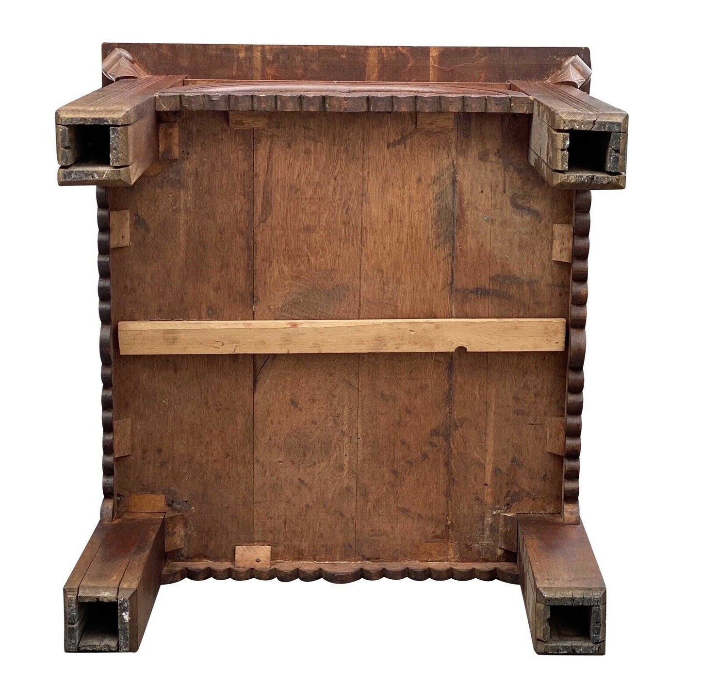19th C Antique New York Victorian Tiger Oak Parlor Table - Thomas Brooks