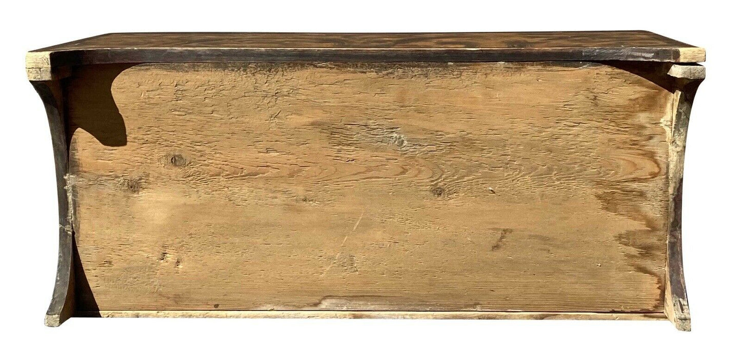 18th C Antique Federal Period Vermont Grain Painted Folk Art Box
