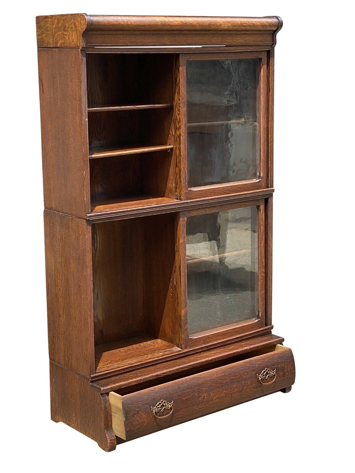 19TH C ANTIQUE VICTORIAN OAK DANNER STACKING BARRISTER BOOKCASE