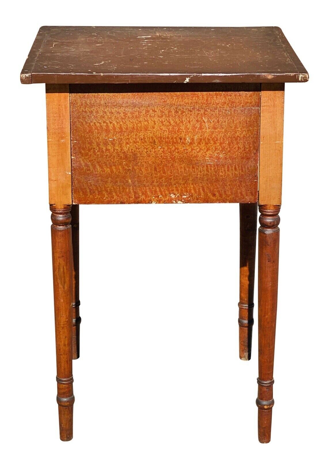 18th C Antique Federal Period Vermont Painted Work Table / Nightstand