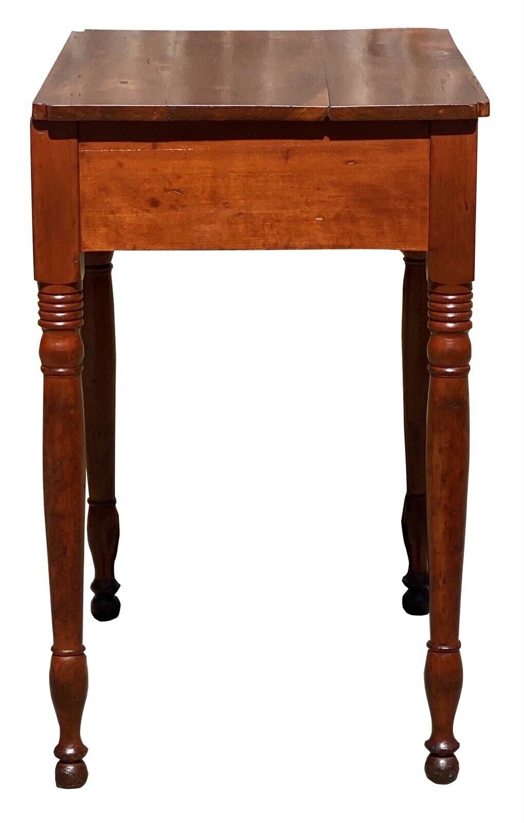 19th C Antique Sheraton Mahogany 2 Drawer Work Table / Nightstand