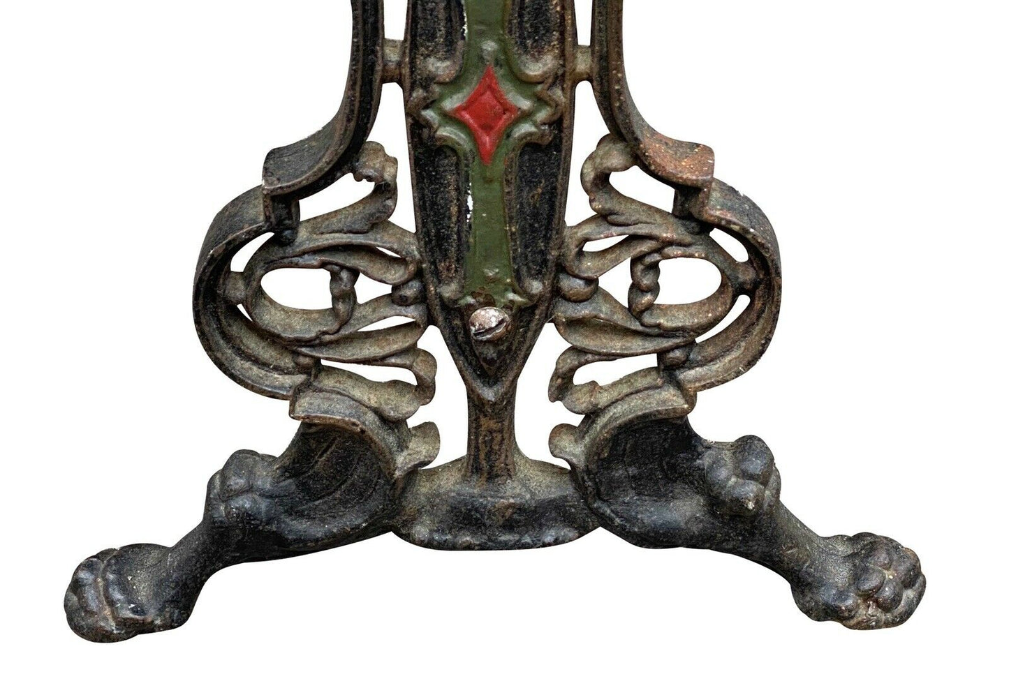 19th C Antique Victorian Cast Iron Window / Vanity Bench W/ Velvet Seat