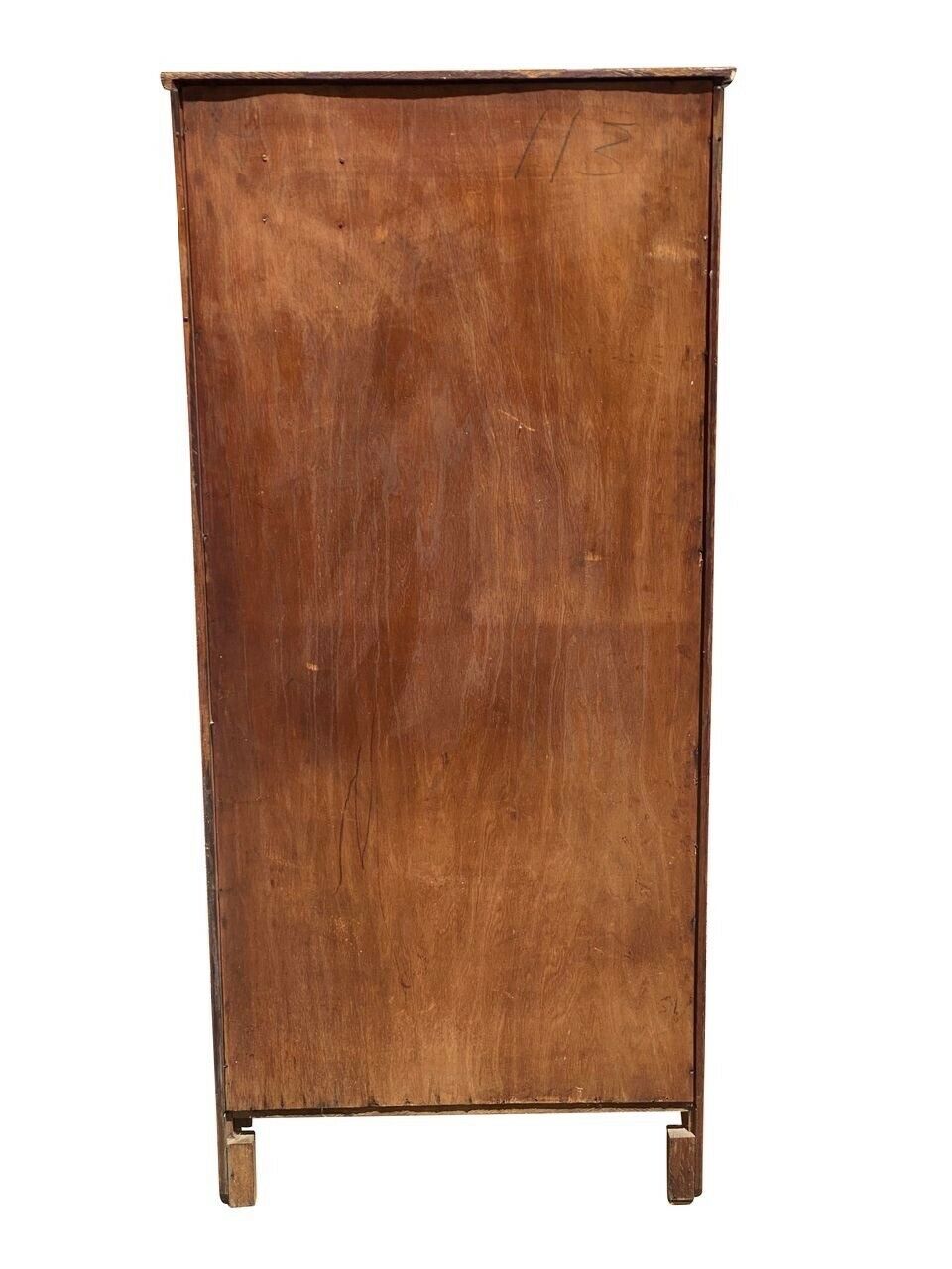 19TH C ANTIQUE VICTORIAN TIGER OAK SINGLE DOOR BOOKCASE / CHINA CABINET
