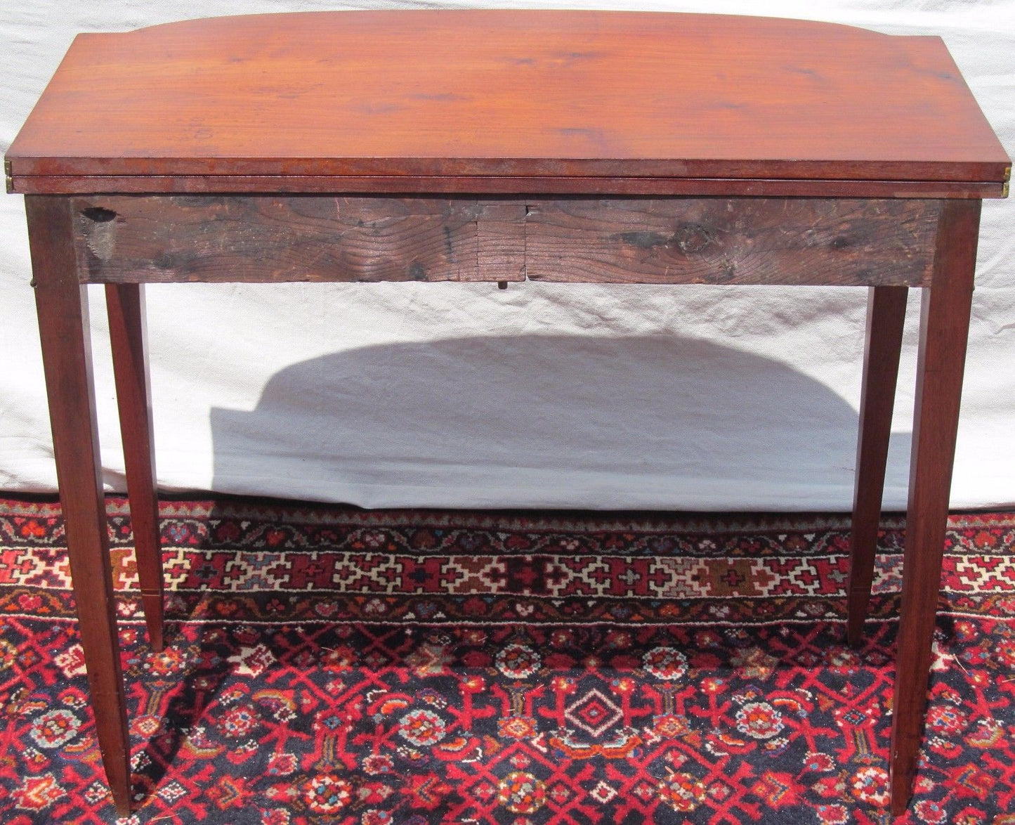 18TH CENTURY FEDERAL PORTSMOUTH NH  DUNLAP GAME TABLE-TIGER MAPLE & FLAME BIRCH