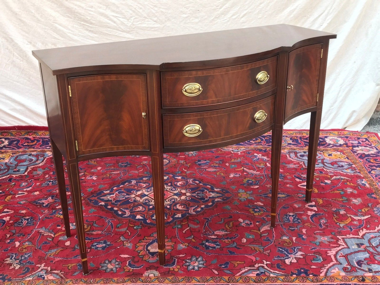 HENKEL & HARRIS MAHOGANY INLAID BRANDY BOARD SERVER-RARE DIMINUTIVE SIZED