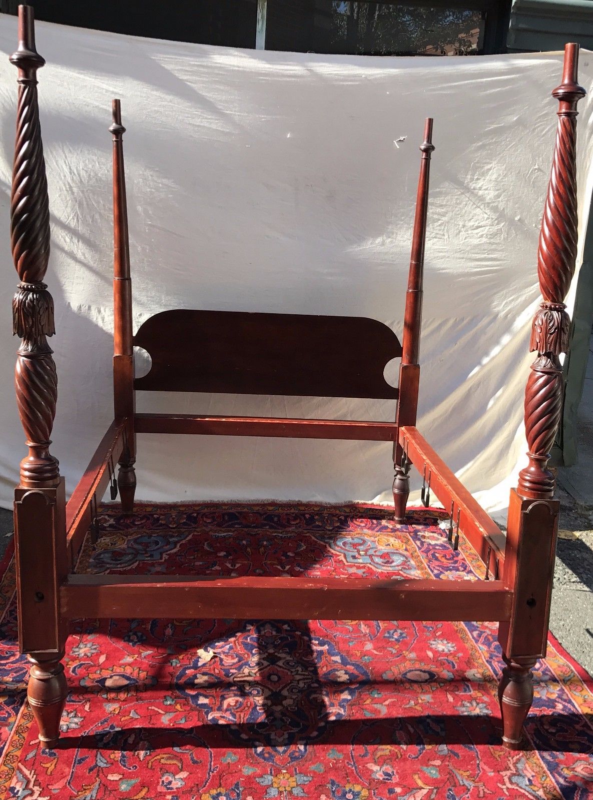 18TH CENTURY SALEM MASSACHUSETTS FOUR TALL POSTER TESTER BED