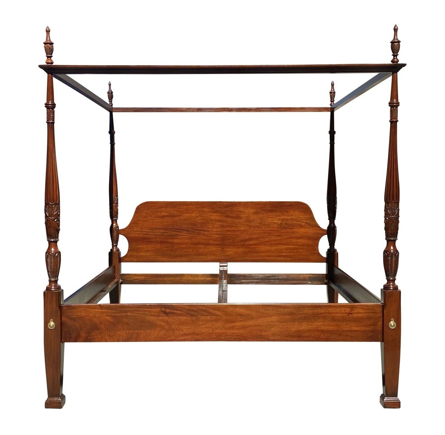 20th Century Chippendale Antique Style Mahogany King Size Tester / Canopy Bed