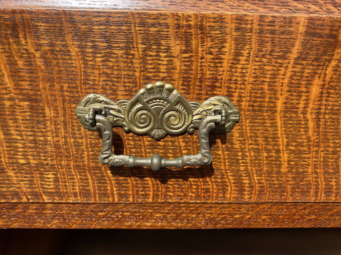 Antique Victorian Tiger Oak Chest Of Drawers / Lock Side Chest