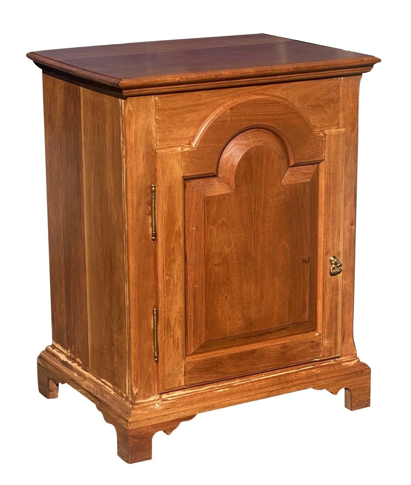 20th C Queen Anne Antique Style Pennsylvania Tombstone Door Cherry Spice Chest