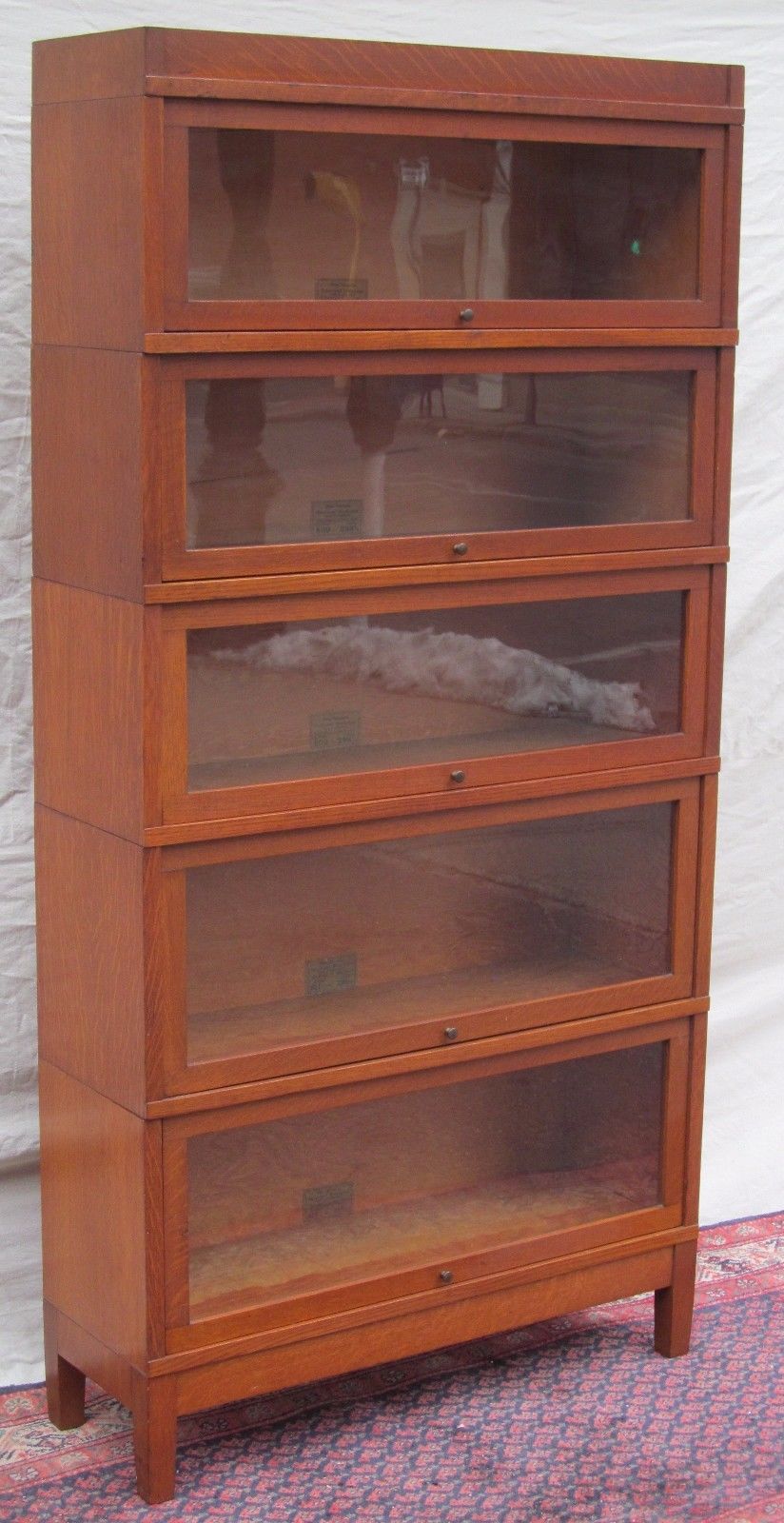 ULTRA CHOICE 5 SECTION GLOBE WERNICKE MISSION OAK BARRISTER BOOKCASE-