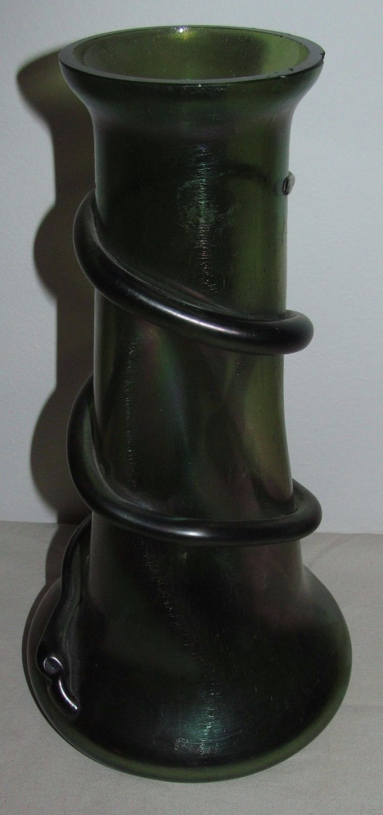 LOETZ 10 1/2" THREAD APPLIED VASE