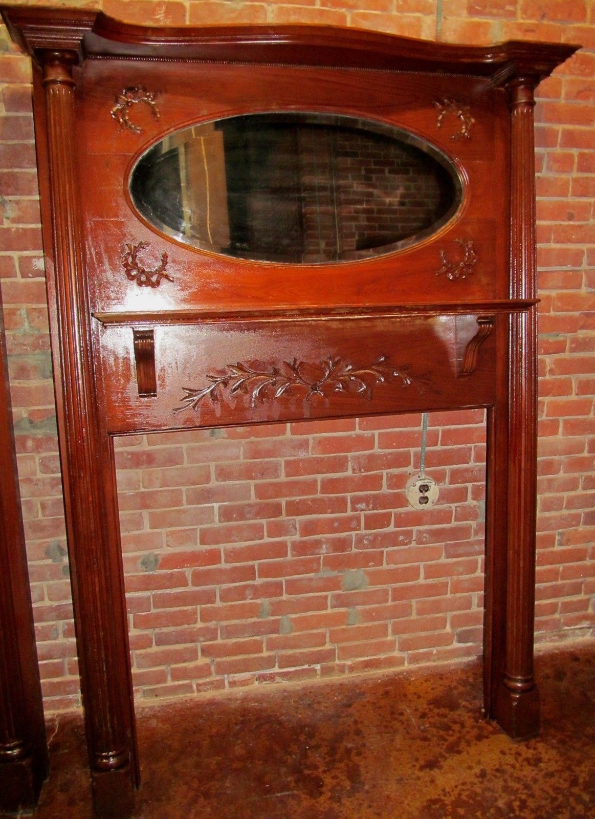 PAIR OF VICTORIAN CARVED MANTLES WITH MIRRORED GALLERIES-EXTRA RARE