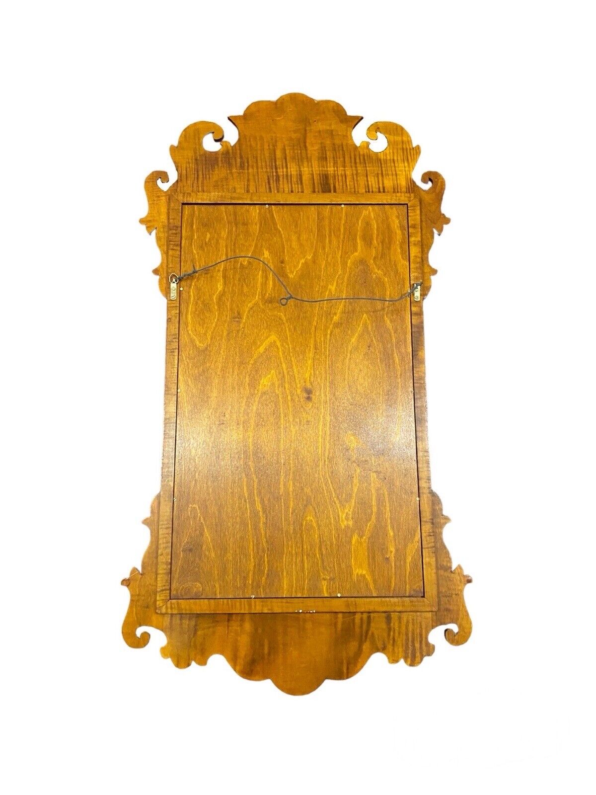Chippendale Style Tiger Maple Mirror with Beveled Glass