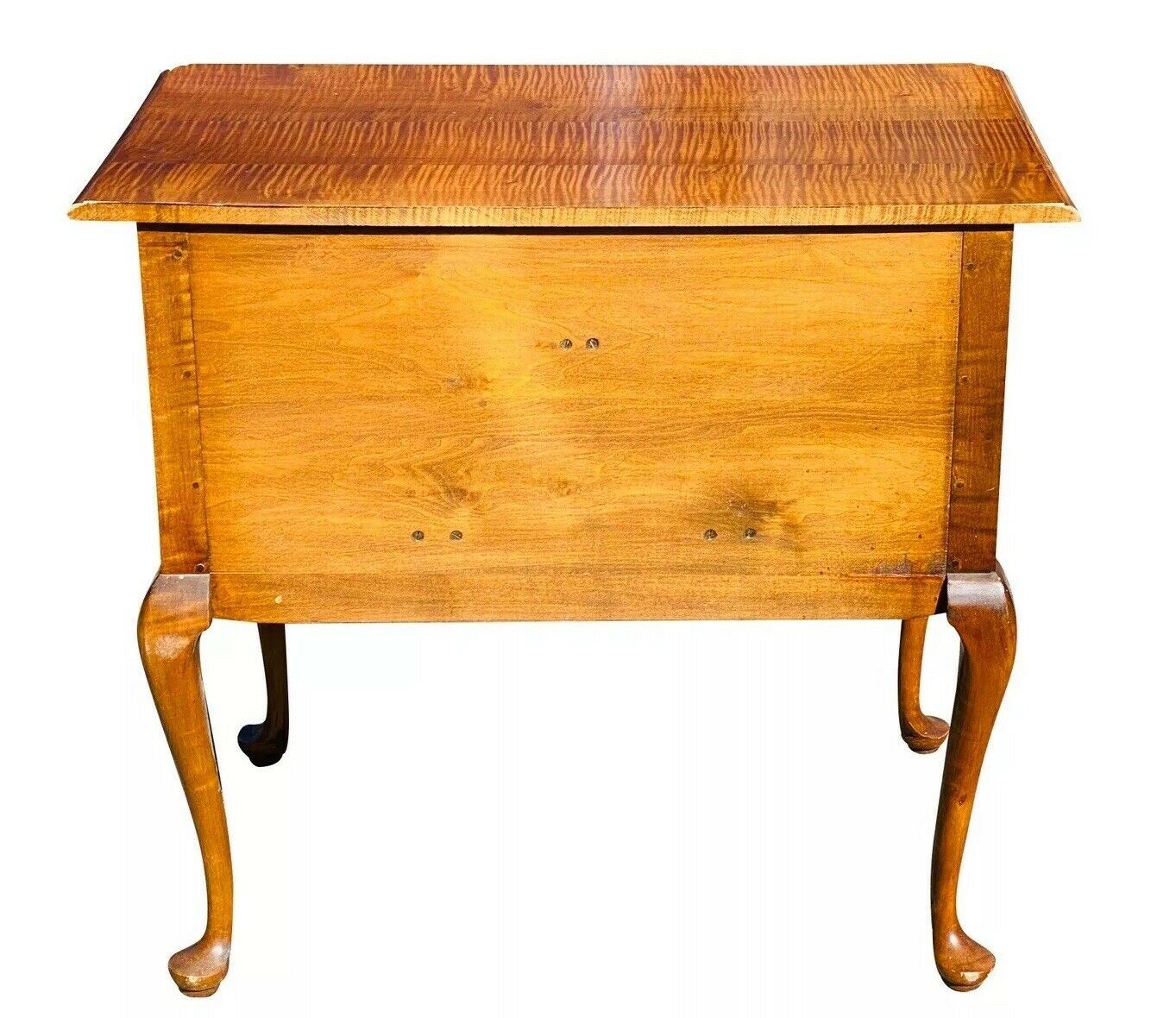 20TH C QUEEN ANNE ANTIQUE STYLE TIGER MAPLE LOWBOY DRESSER / CHEST