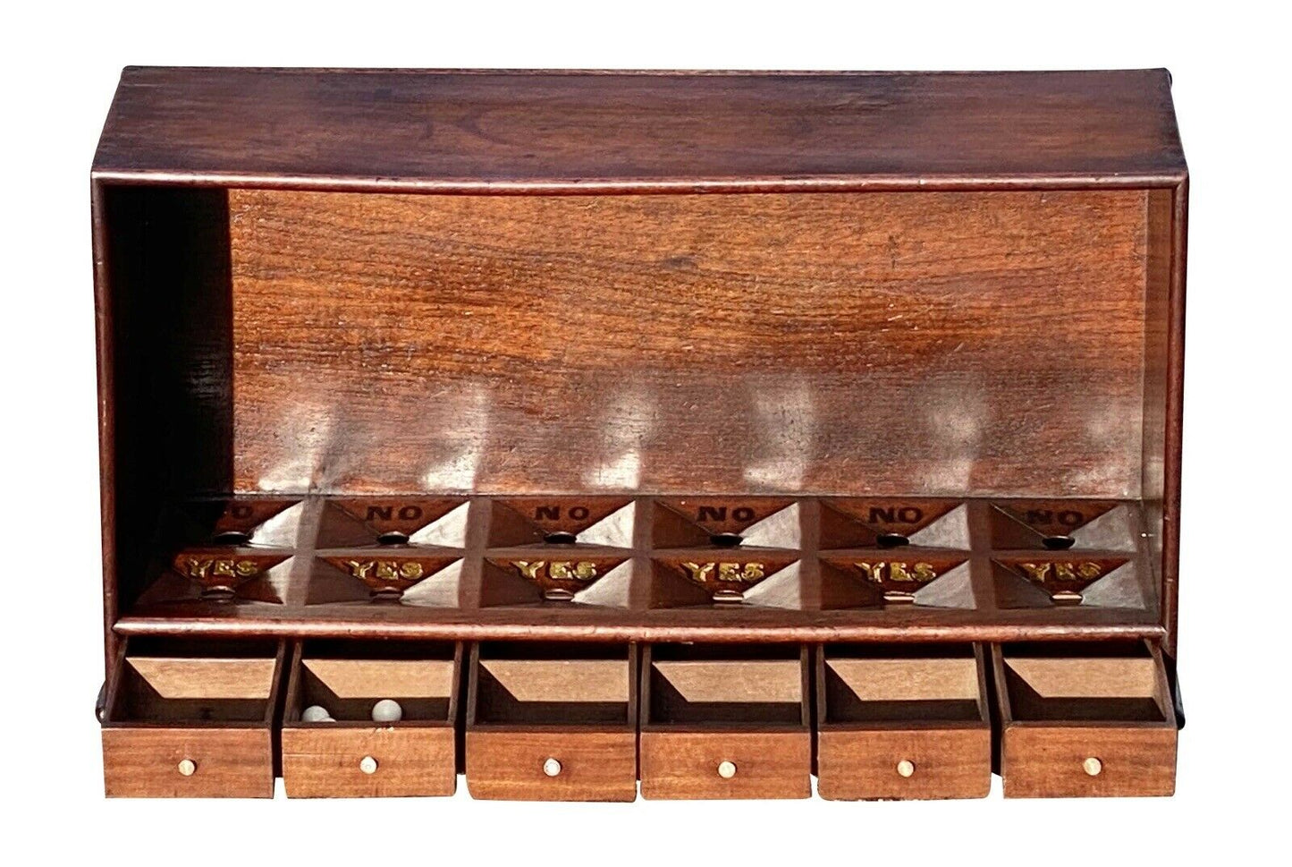 19th C Antique Victorian Mahogany Ballot Box ~ Freemason / Oddfellows