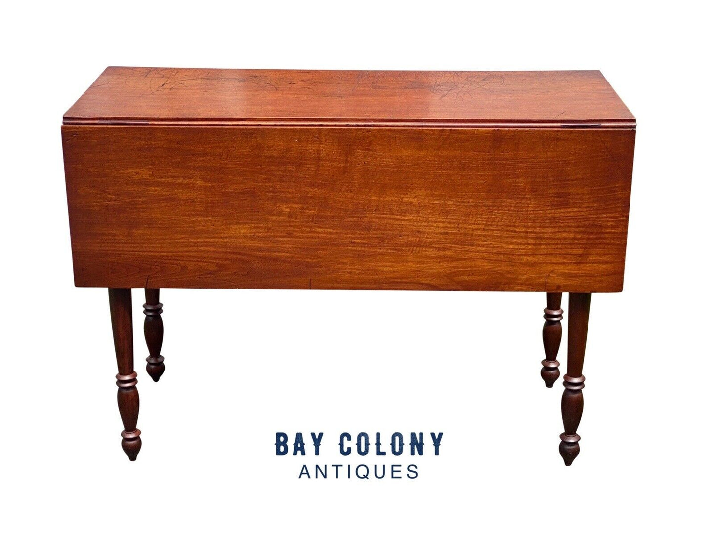 Antique New England Cherry Drop Leaf Dining Table / Farmhouse Table