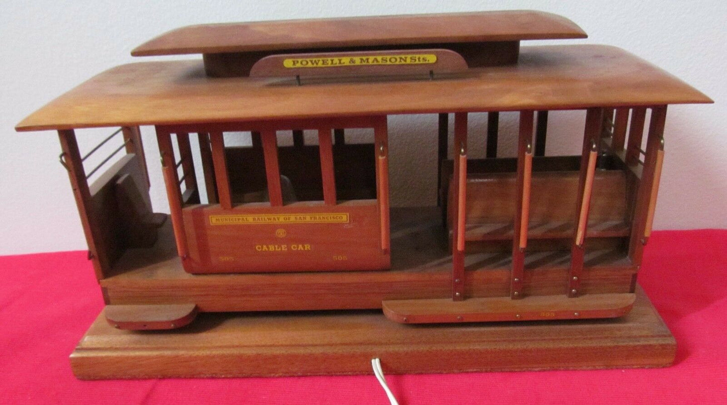 INTERESTING VINTAGE SAN FRANCISCO TRAIN / TROLLEY CAR NIGHT LIGHT LAMP