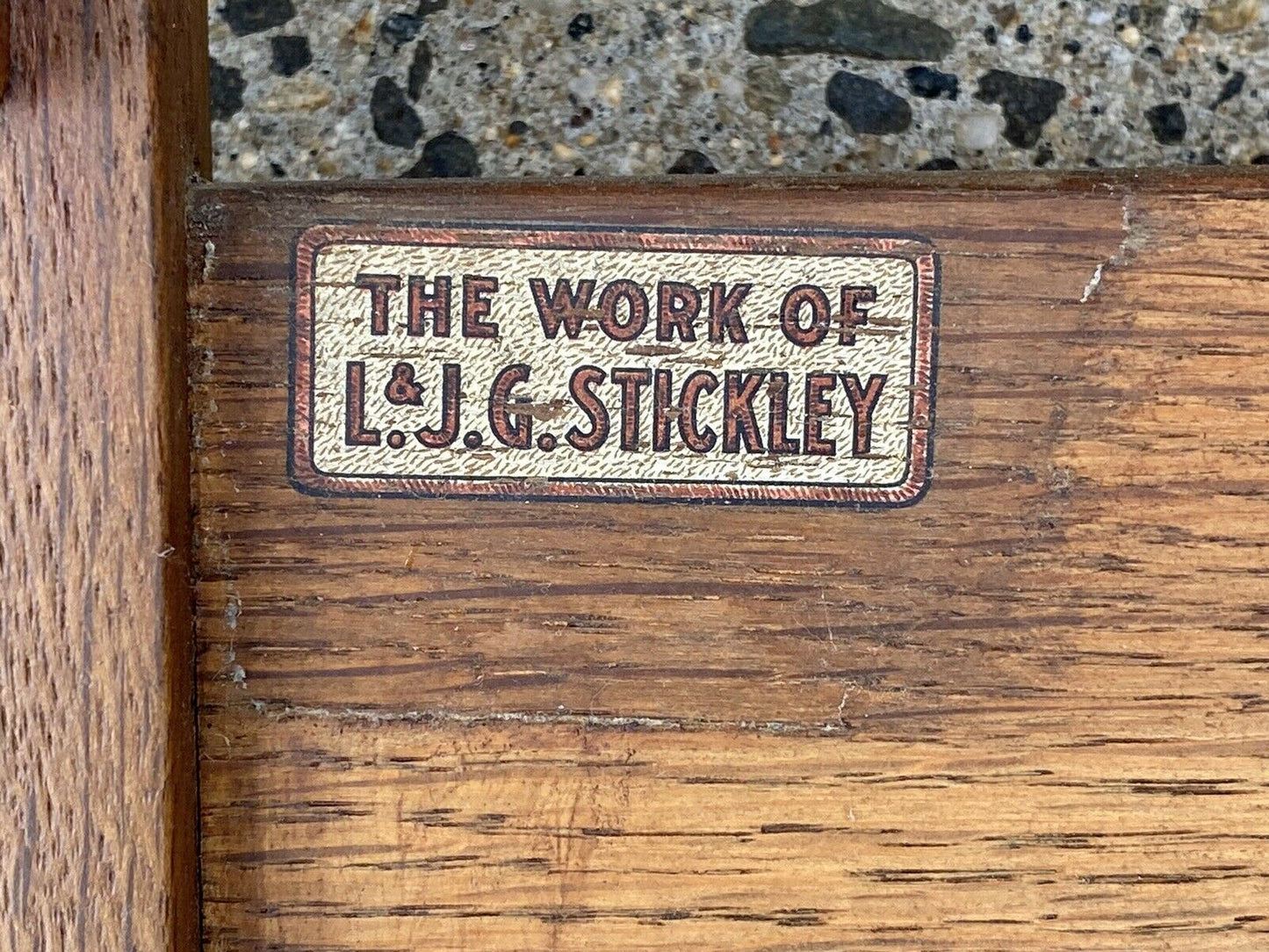 20TH C ANTIQUE L & JG STICKLEY TIGER OAK SIDE CHAIR #950