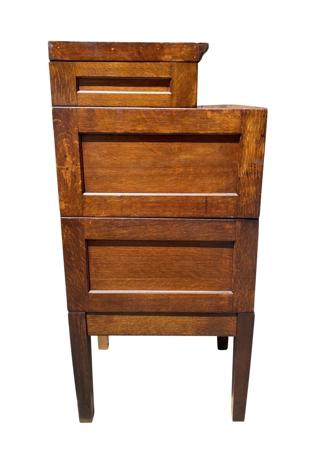Antique Arts & Crafts Tiger Oak Stacking File Cabinet - Library Bureau Makers