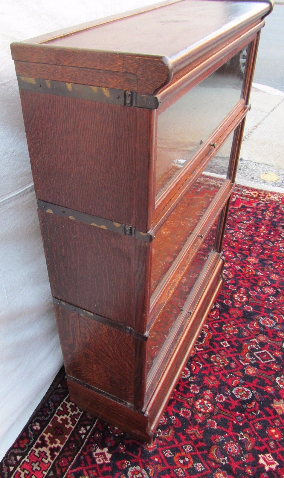 ANTIQUE OAK GLOBE WERNICKE BARRISTER BOOKCASE WITH X-LARGE BASE UNIT