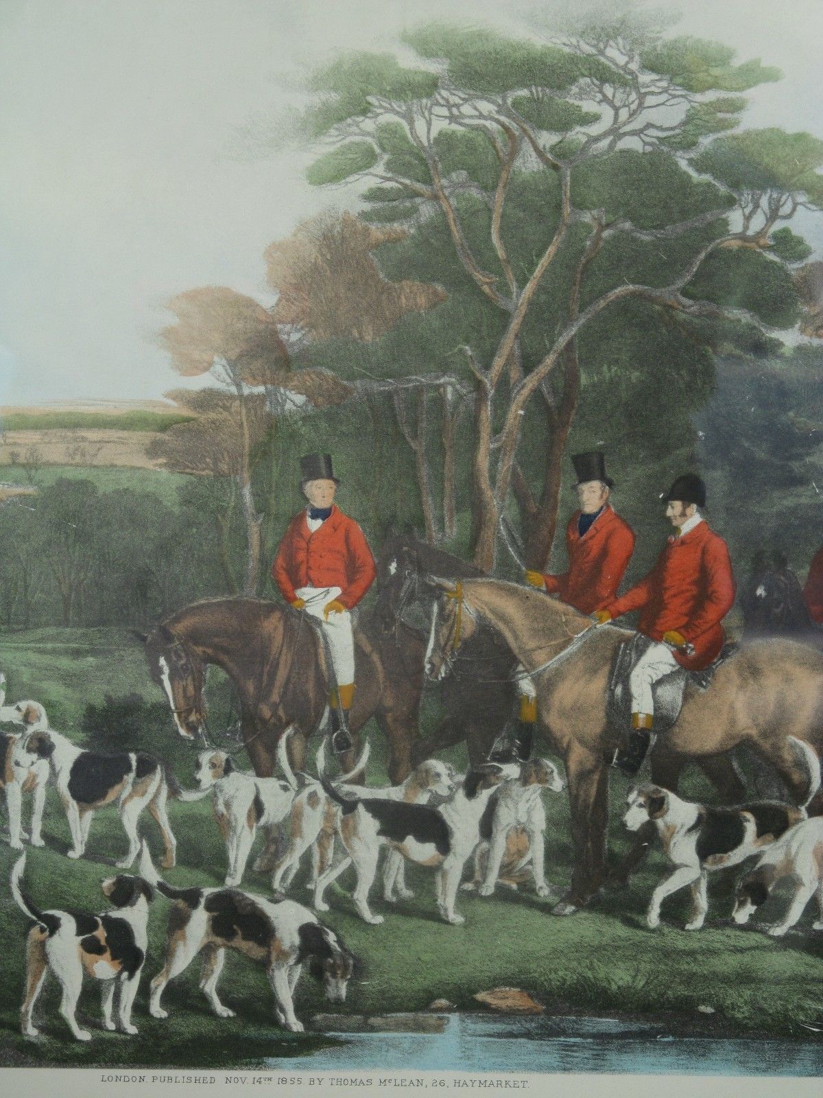 BRITISH FOX HUNT PRINT "SIR RICHARD SUTTON & THE QUORN HOUNDS"