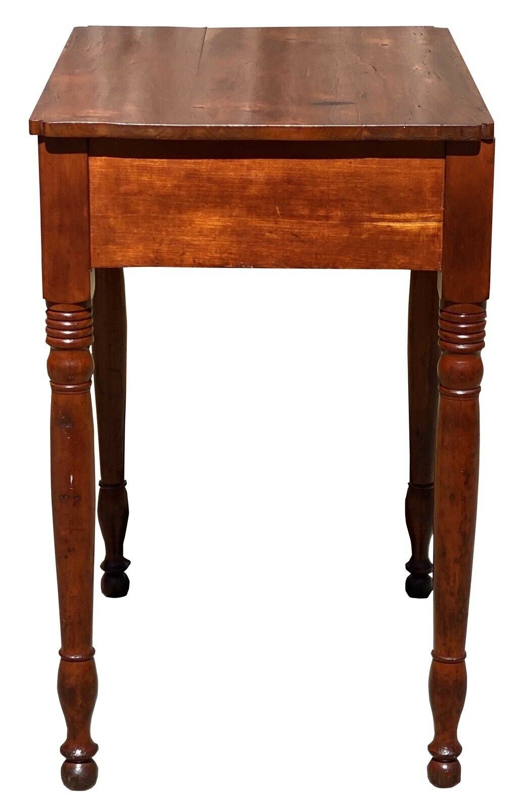 19th C Antique Sheraton Mahogany 2 Drawer Work Table / Nightstand