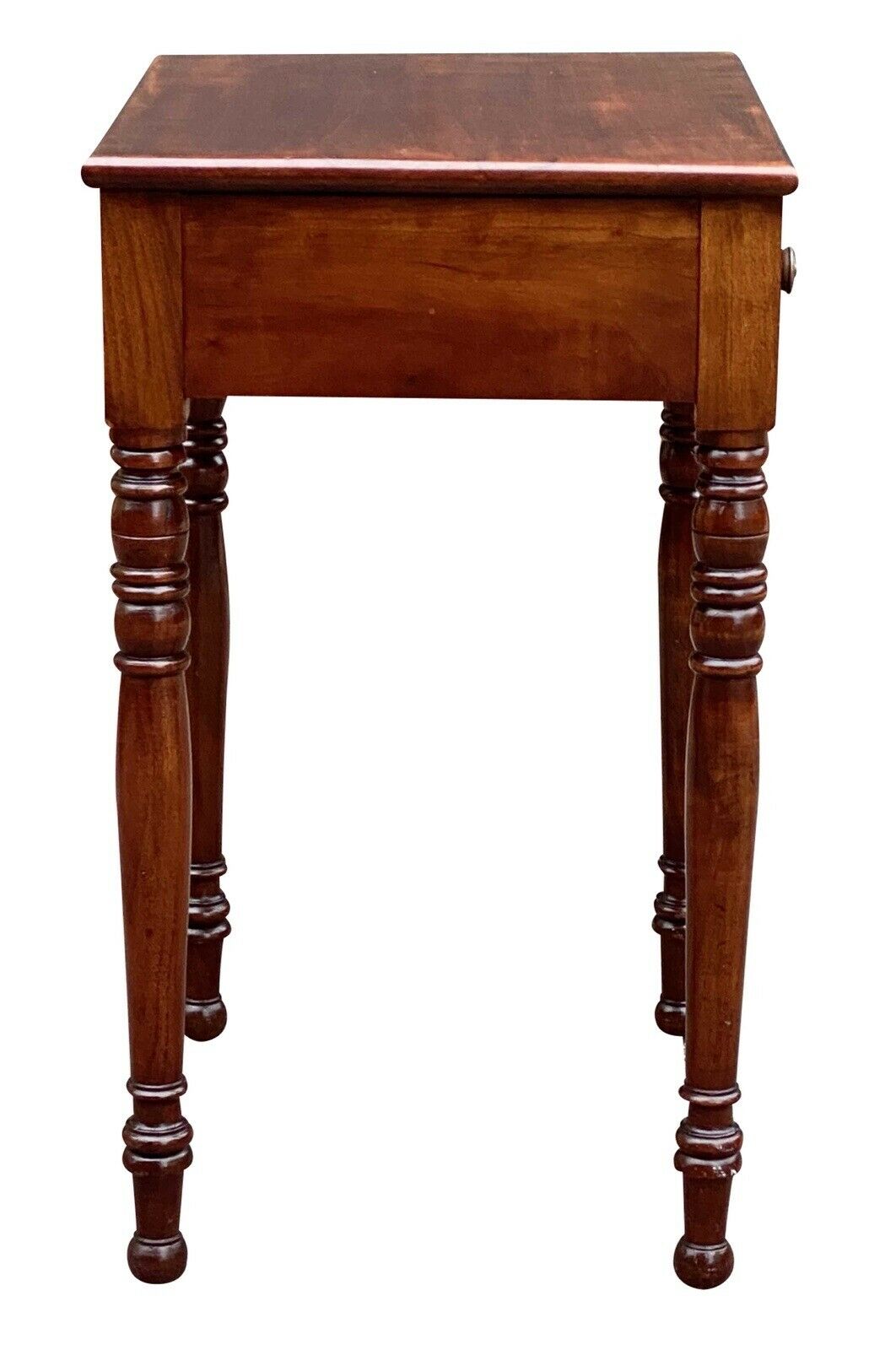 19th C Antique Cherry Sheraton Work Table / Nightstand ~ Isaac Wright Hartford