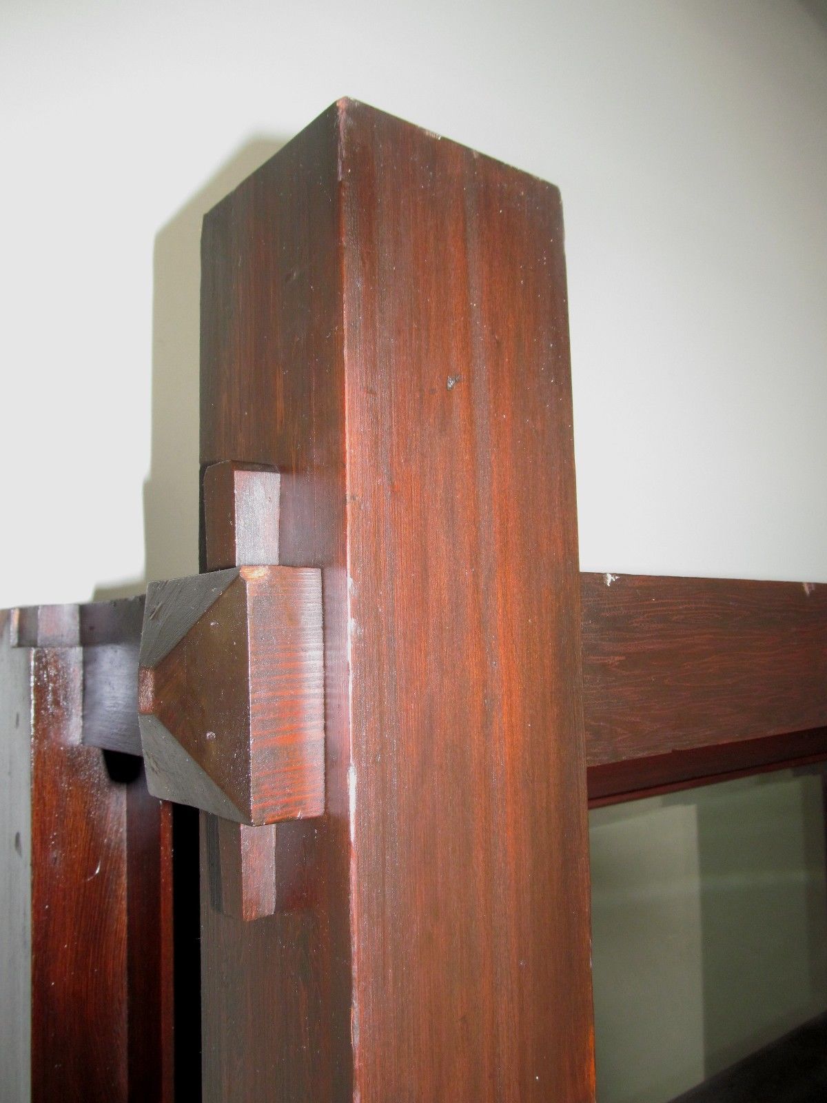 ANTIQUE RARE MISSION OAK ARTS & CRAFTS MANTLE IN FUMED ORIGINAL FINISH